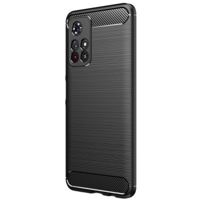 Xiaomi Poco M4 Pro (Redmi Note 11 5G) „Carbon“ kieto silikono TPU juodas dėklas - nugarėlė | Priedai.lt