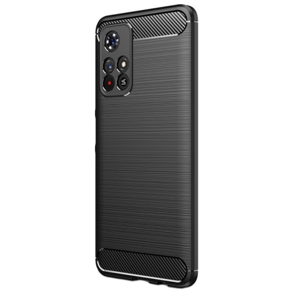„Carbon“ kieto silikono (TPU) dėklas - juodas (Poco M4 Pro 5G / Redmi Note 11 5G)