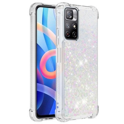 Xiaomi Poco M4 Pro (Redmi Note 11 5G) Shine Kickstand kieto silikono TPU skaidrus dėklas - nugarėlė | Priedai.lt