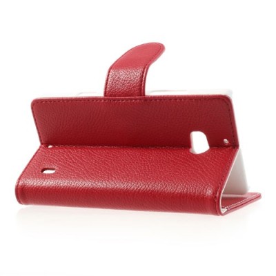 Nokia Lumia 930 atverčiamas raudonas odinis dėklas - piniginė / Priedai.lt