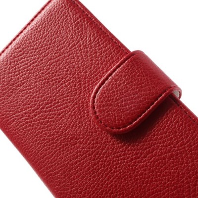 Nokia Lumia 930 atverčiamas raudonas odinis dėklas - piniginė / Priedai.lt