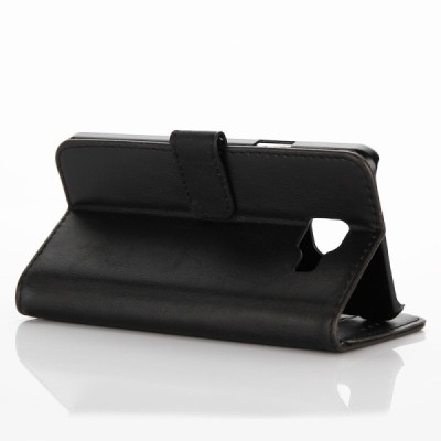 Samsung Galaxy A5 2017 (A520) atvēramais ādas melns retro maciņš (maks) | Vacins.lv