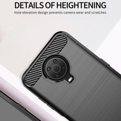 Nokia 6.3 (2021), G10, G20 „Carbon“ kieto silikono TPU juodas dėklas - nugarėlė | Priedai.lt