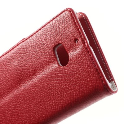 Nokia Lumia 930 atverčiamas raudonas odinis dėklas - piniginė / Priedai.lt