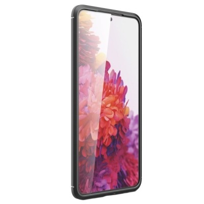 Samsung Galaxy S22 5G (SM-S901X) „Carbon“ cieta silikona (TPU) melns apvalks | vacins.lv