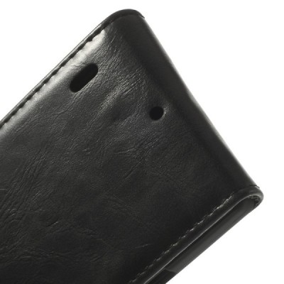 Nokia Lumia 930 klasikinis vertikaliai atverčiamas juodas odinis dėklas / Priedai.lt