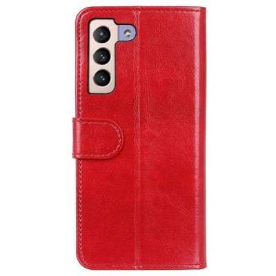 Samsung Galaxy S22 5G (SM-S901X) atvēramais ādas sarkans maciņš (maks) | Vacins.lv
