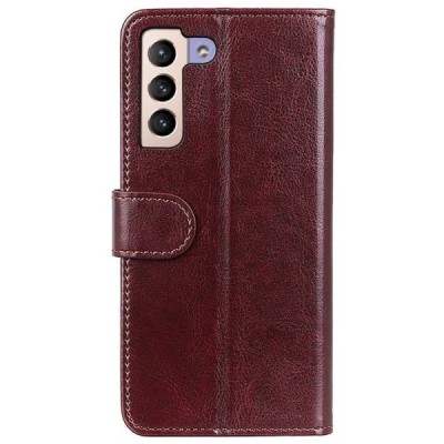 Samsung Galaxy S22 5G (SM-S901X) atvēramais ādas brūns maciņš (maks) | Vacins.lv