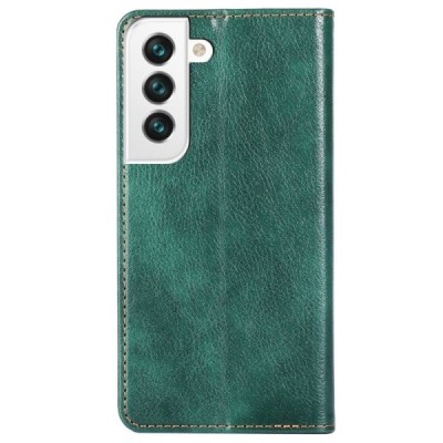 Solīds Samsung Galaxy S22 5G (SM-S901X)  zaļš ādas atvērams maciņš | Vacins.lv