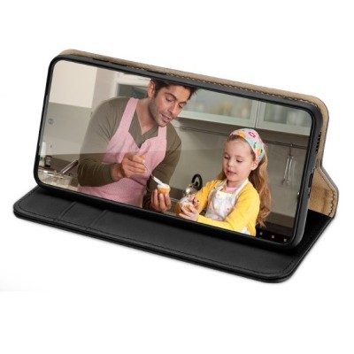 Samsung Galaxy S22 5G (SM-S901X) „Dux Ducis“ Hivo sērijas melns ādas atvērams maciņš | Vacins.lv