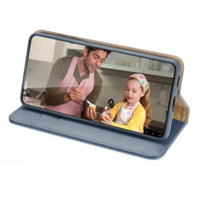 Samsung Galaxy S22 5G (SM-S901X) „Dux Ducis“ Hivo sērijas zils ādas atvērams maciņš | Vacins.lv