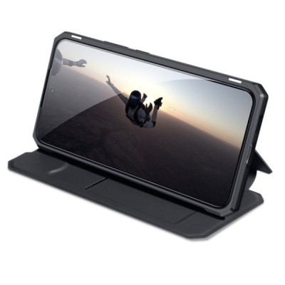 Samsung Galaxy S22 5G (SM-S901X) Dux Ducis Skin X sērijas melns ādas atvērams maciņš | Vacins.lv