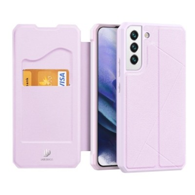 Samsung Galaxy S22 5G (SM-S901X) Dux Ducis Skin X sērijas rozs ādas atvērams maciņš | Vacins.lv