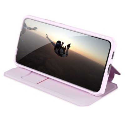 Samsung Galaxy S22 5G (SM-S901X) Dux Ducis Skin X sērijas rozs ādas atvērams maciņš | Vacins.lv
