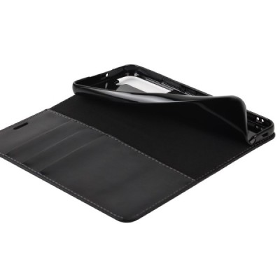 „Deluxe“ Samsung Galaxy S22 5G (SM-S901X) melns ādas atvērams maciņš | Vacins.lv