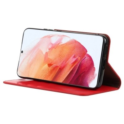 „Deluxe“ Samsung Galaxy S22 5G (SM-S901X) sarkans ādas atvērams maciņš | Vacins.lv