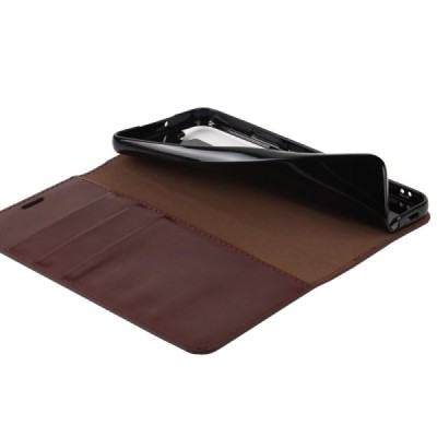 „Deluxe“ Samsung Galaxy S22 5G (SM-S901X) tumši brūns ādas atvērams maciņš | Vacins.lv