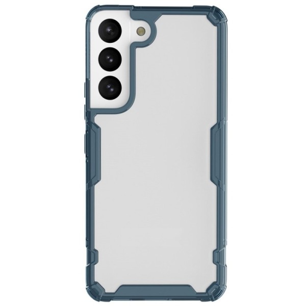„Nillkin“ Nature TPU Pro pastiprinātas aizsardzības cieta silikona apvalks - dzidrs / zils (Galaxy S22 5G)