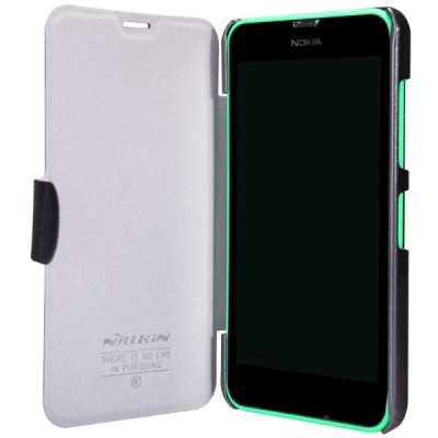 Nillkin Fresh Nokia Lumia 635 atverčiamas juodas odinis dėklas - knygutė / Priedai.lt