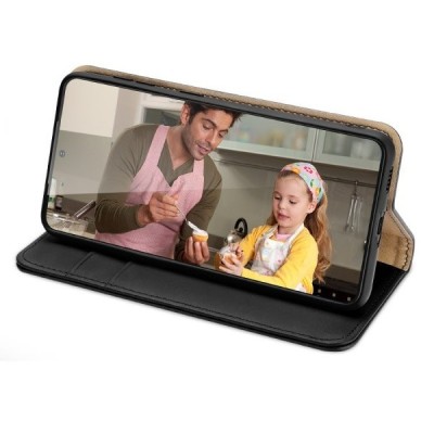 Samsung Galaxy S22+ 5G (SM-S906X) „Dux Ducis“ Hivo sērijas melns ādas atvērams maciņš | Vacins.lv