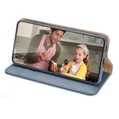 Samsung Galaxy S22+ 5G (SM-S906X) „Dux Ducis“ Hivo sērijas zils ādas atvērams maciņš | Vacins.lv