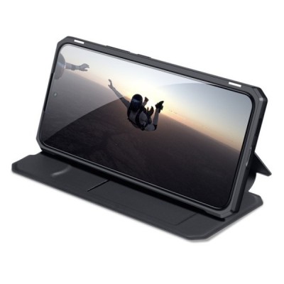 Samsung Galaxy S22+ 5G (SM-S906X) Dux Ducis Skin X sērijas melns ādas atvērams maciņš | Vacins.lv