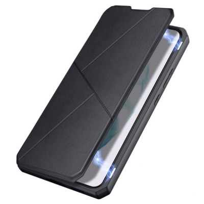 Samsung Galaxy S22+ 5G (SM-S906X) Dux Ducis Skin X sērijas melns ādas atvērams maciņš | Vacins.lv