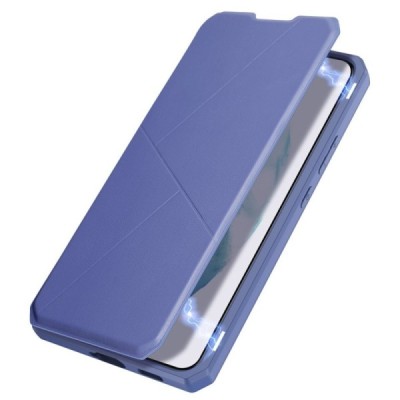 Samsung Galaxy S22+ 5G (SM-S906X) Dux Ducis Skin X sērijas zils ādas atvērams maciņš | Vacins.lv