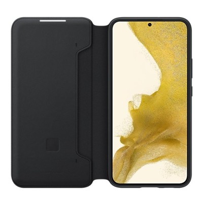 Samsung Galaxy S22+ 5G (SM-S906X) oficiāls Smart Led View Cover (EF-NS906) atvērams melns maciņš (maks) | Vacins.lv