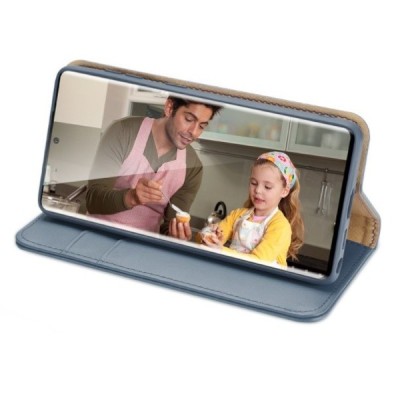 Samsung Galaxy S22 Ultra 5G (SM-S908X) „Dux Ducis“ Hivo sērijas zils ādas atvērams maciņš | Vacins.lv