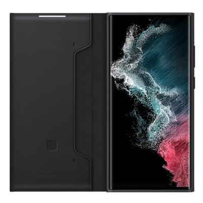 Samsung Galaxy S22 Ultra 5G (SM-S908X) oficiāls Smart Led View Cover (EF-NS908) atvērams melns maciņš (maks) | Vacins.lv
