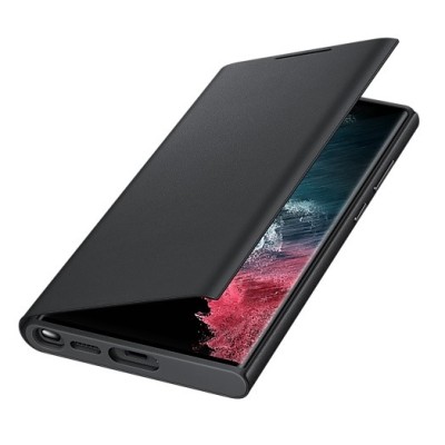 Samsung Galaxy S22 Ultra 5G (SM-S908X) oficiāls Smart Led View Cover (EF-NS908) atvērams melns maciņš (maks) | Vacins.lv