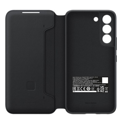 Samsung Galaxy S22 5G (SM-S901X) originalus Smart Led View Cover (EF-NS901) atverčiamas juodas dėklas - knygutė | Priedai.lt