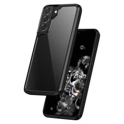 Samsung Galaxy S22 Ultra 5G (SM-S908X) elegants „IPAKY“ Royal dzidrs (caurspīdīgs) silikona apvalks (apmales melnā krāsā) | Vaci