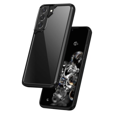 Samsung Galaxy S22+ 5G (SM-S906X) elegants „IPAKY“ Royal dzidrs (caurspīdīgs) silikona apvalks (apmales melnā krāsā) | Vacins.lv