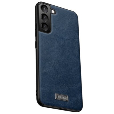 „Sulada“ Leather Samsung Galaxy S22 5G (SM-S901X) zils ādas apvalks | Vacins.lv