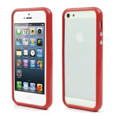 Raudonas klasikinis Apple iPhone SE (5, 5s) rėmelis - kraštų apvadas (bamperis) / Priedai.lt
