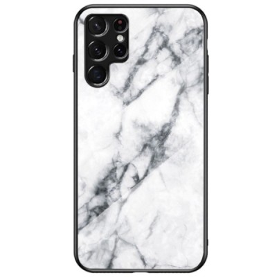 Samsung Galaxy S22 Ultra 5G (SM-S908X) „Marble“ cieta silikona (TPU) balts apvalks | vacins.lv