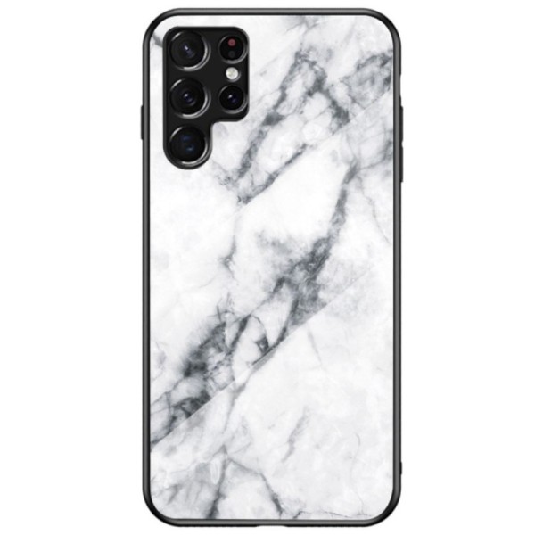 „Marble“ cieta silikona (TPU) apvalks - balts (Galaxy S22 Ultra 5G)