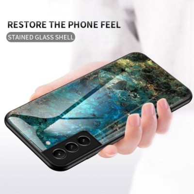 Samsung Galaxy S22 5G (SM-S901X) „Marble“ kieto silikono TPU mėlynas dėklas - nugarėlė | Priedai.lt