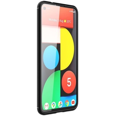 Google Pixel 5A 5G „Carbon“ cieta silikona (TPU) melns apvalks | vacins.lv