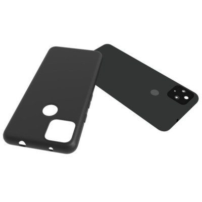 Google Pixel 5A 5G cieta silikona (TPU) melns apvalks | vacins.lv