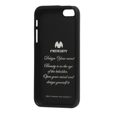 „Mercury“ Color kieto silikono (TPU) juodas Apple iPhone SE (5, 5s) dėklas (dėkliukas) / Priedai.lt