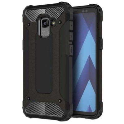 Sustiprintos apsaugos Samsung Galaxy A8 2018 (A530F) juodas kieto silikono (TPU) ir plastiko dėklas | Priedai.lt