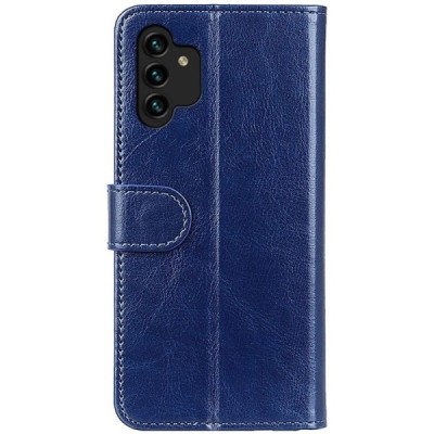 Samsung Galaxy A13 4G (SM-A135F, SM-A137F) atvēramais ādas zils maciņš (maks) | Vacins.lv