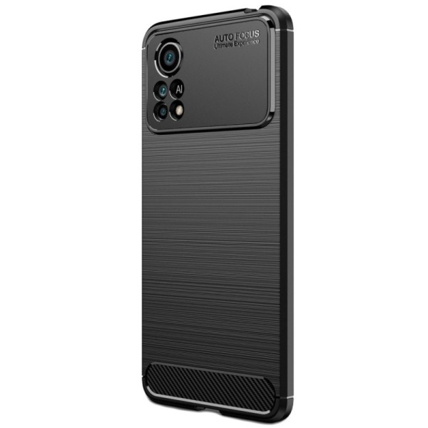 „Carbon“ kieto silikono (TPU) dėklas - juodas (Poco X4 Pro)