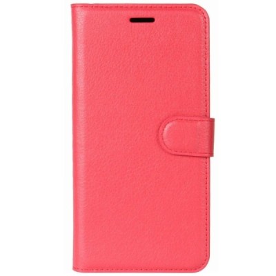 Sony Xperia XZ1 Compact atvēramais sarkans ādas Litchi maciņš - maks | Vacins.lv