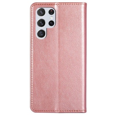 Solīds Samsung Galaxy S22 Ultra 5G (SM-S908X) rozs ādas atvērams maciņš | Vacins.lv