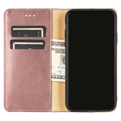 Solīds Samsung Galaxy S22 Ultra 5G (SM-S908X) rozs ādas atvērams maciņš | Vacins.lv