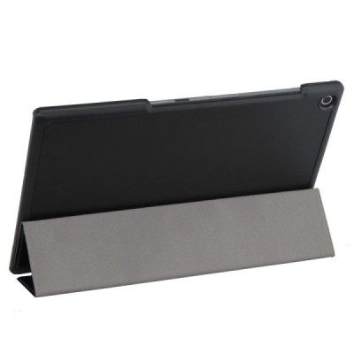 Sony Xperia Tablet Z2 atverčiamas juodas odinis dėklas (sulankstomas) / Priedai.lt